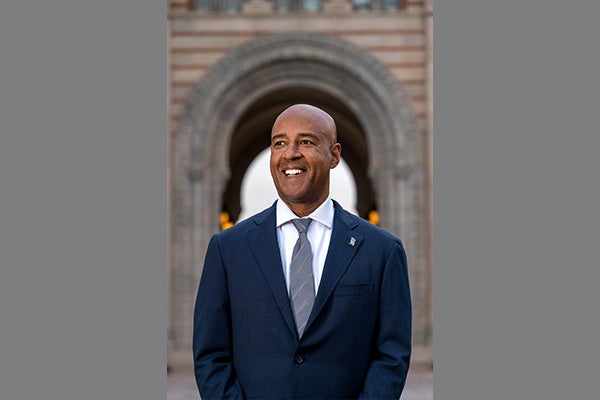 Vertical photo of Reginald DesRoches wearing blue suit