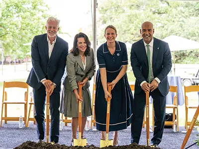 Rice breaks ground on the Moody Center Complex for Student Life.